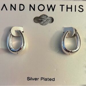 Silver Huggie Hoop Earrings NWT Minimal Everyday Jewelry